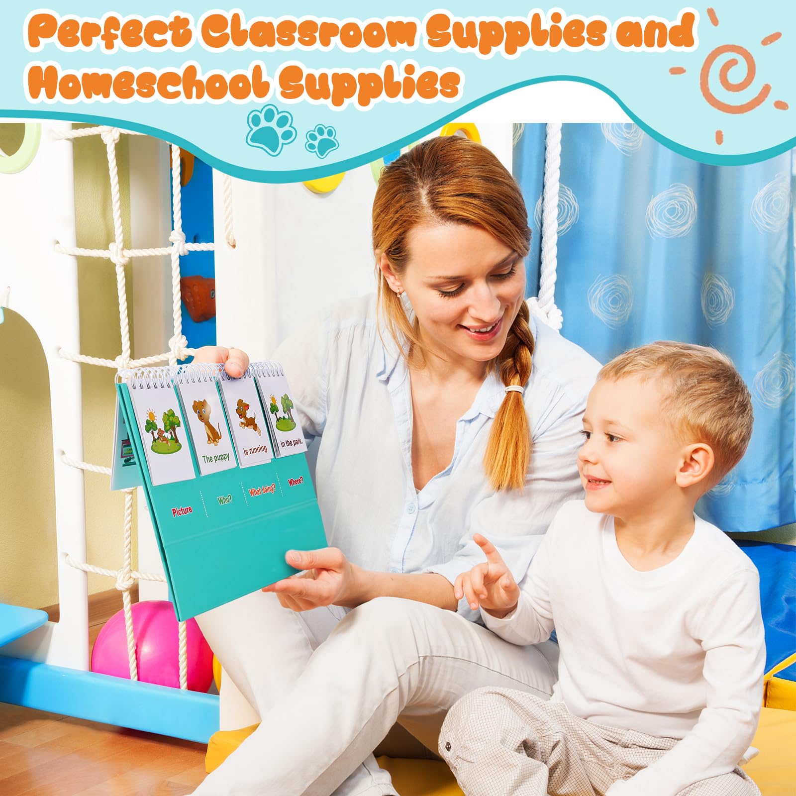 Sentence Building for Kids-Speech Therapy Materials, Kindergarten School Supplies, Preschool 1st 2nd Grade Classroom Must Haves for Homeschool Supplies, Special Education Toys and Games for Toddlers