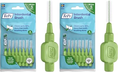 TePe Interdental Brush Original Green 0.8mm ISO 5 Pack of 2 8pcs