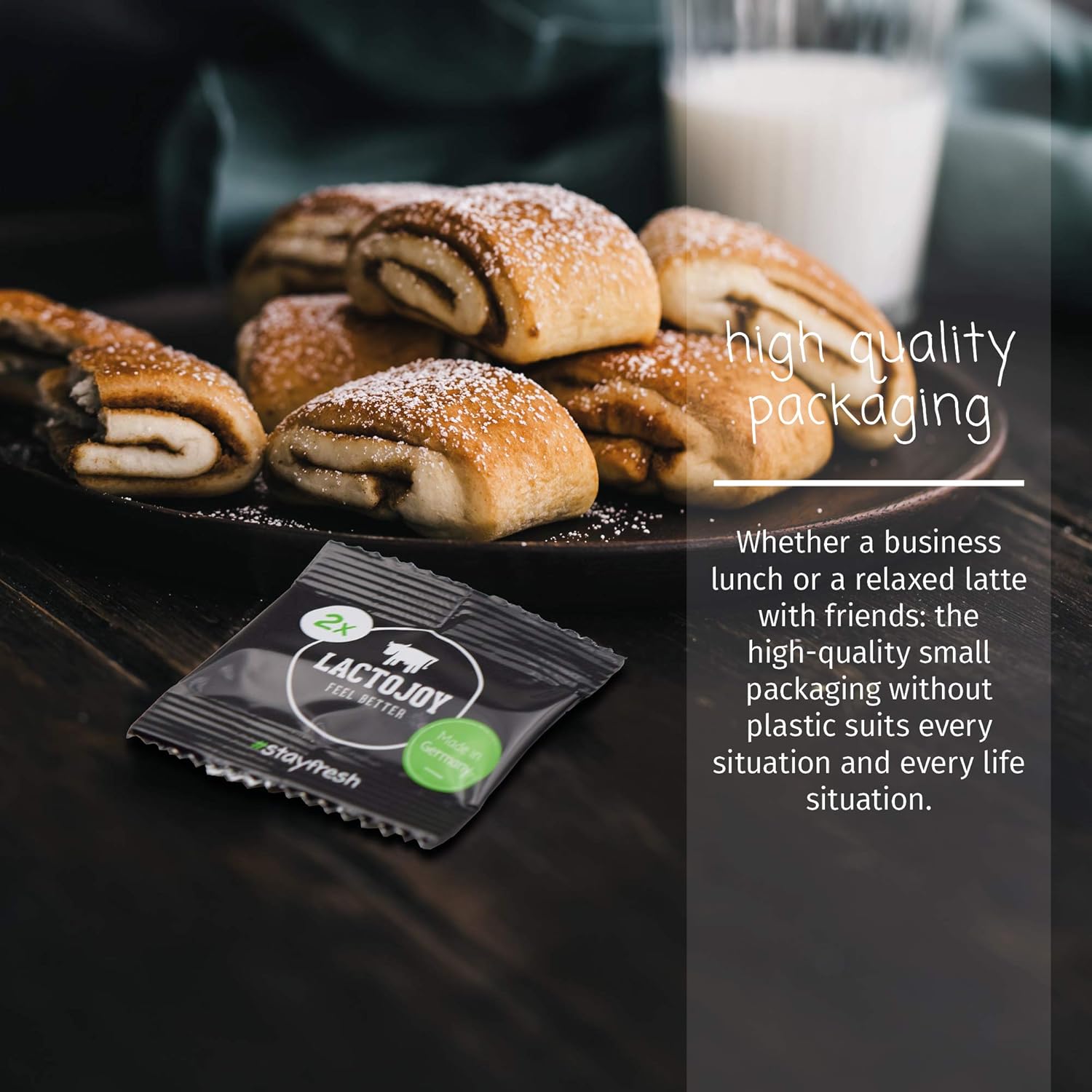 LactoJoy Lactase Pills I Powerful Lactase Enzymes for Lactose Intolerance I for Improved Digestion I No Silicon Dioxide, No Artificial Flavors I Vegan I Sample-Package of 4 Sachets à 2 Tablets: Health & Personal Care