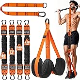 Pull Up Assistance Bands, 350lbs Heavy Duty Resistance Band for Pull Up, 4 Pull Up Bands with Two Foots Fabric Feet/Knee Rest, Adjustable Weight/Size Bands for Pull Up Assist for Strength Training