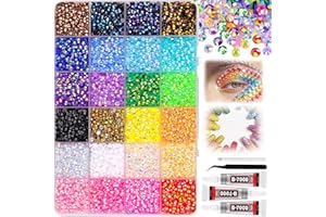 Colorful DIY Resin Rhinestone Kit for Bedazzling, 24000pcs 3mm Resin Jelly Rhinestones for Bedazzling, Multicolor Flatback Ge
