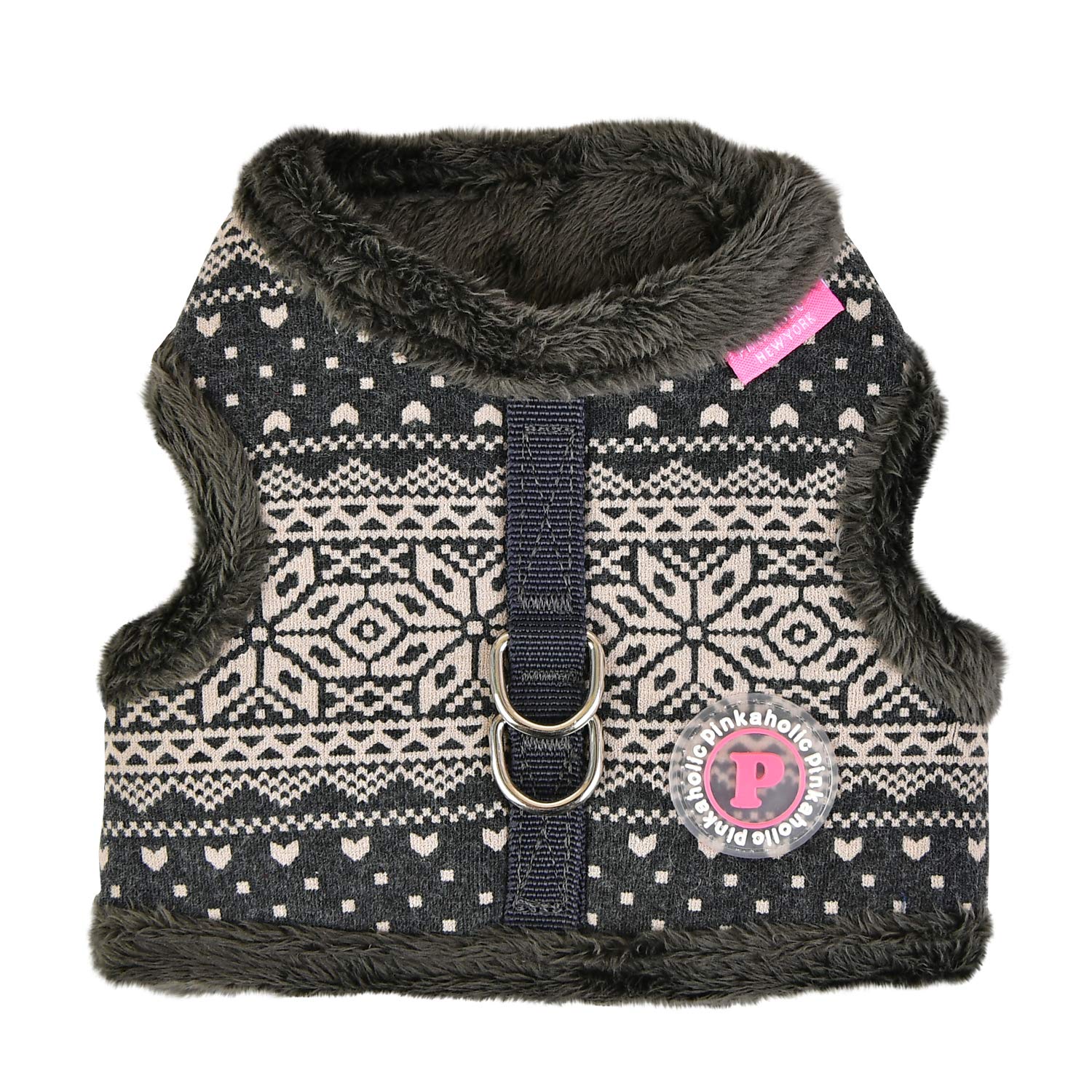 Pinkaholic NATD-HJ7580-CG-L Dog Harness Pink Harness Charcoal Grey L
