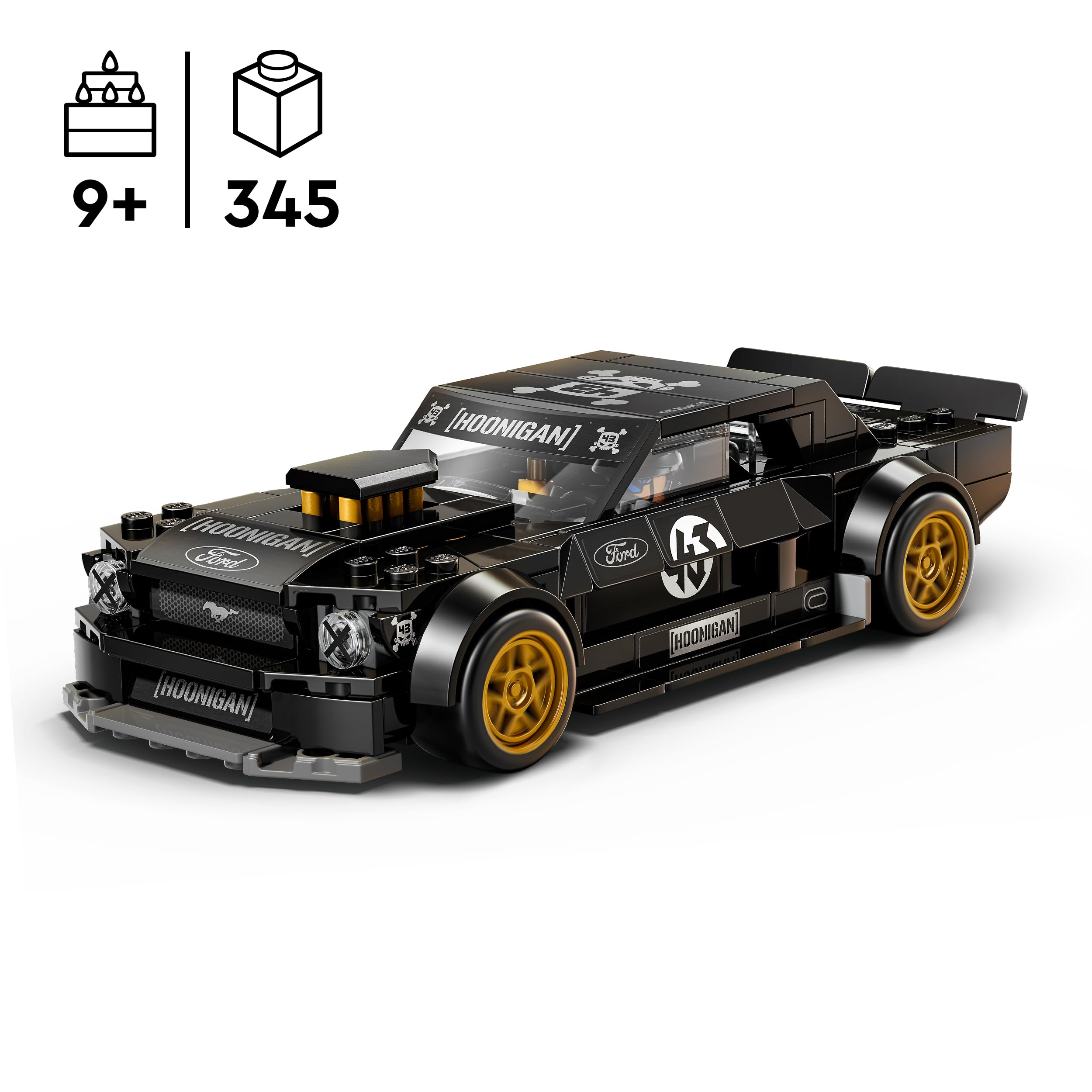 LEGO Speed Champions Ken Blocks 1965 Ford Mustang Hoonicorn V1 - Muscle Car Spielzeug - Modellbau mit Minifigur zum Sammeln - Kinderzimmer Deko - Mint Geschenk für Jungen ab 9 Jahren und Fans - 77262 2