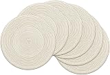 SHACOS Woven Round Placemats Set of 6 38 cm Heat Resistant Non-Slip