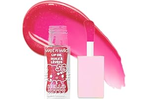 wet n wild Hello Kitty Glitter Lip Oil, New 10 Oil Infused Formula, Warm Apple Pie Lightly Scented, Sparkly Bold Colors, Cruelty-Free & Vegan - Purrfect