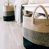 OrganiHaus Extra Large Rope Toy Basket 67L 50x30cm Natural Cotton Rope view 6
