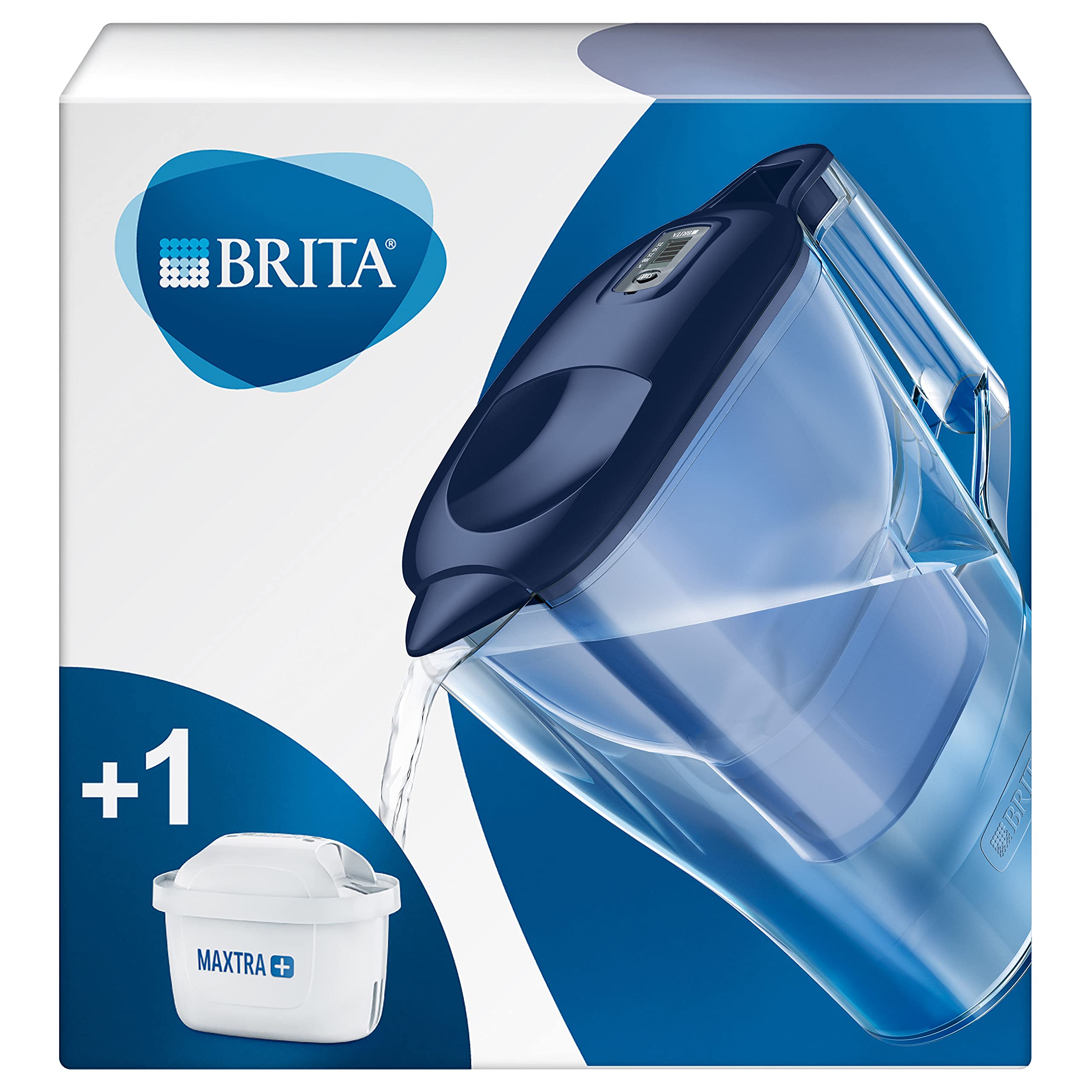 BRITA Aluna Water Filter Jug Maxtra+, Cool Blue