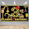 3rd Birthday Decorations for Boys, Excavator Dump Truck Theme Third Birthday Banner Decorations Digger 3 Year Old Bday Banner Backdrop Party Supplies Sign