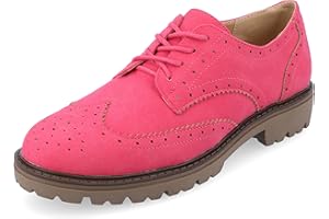 Journee Collection Womens Tru Comfort Foam Claudiya Lug Outsole Almond Toe Oxford Flats