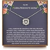 NOURISHLOV Girlfriend's Mom Necklace, Gifts for My Girlfriends Mom, Sterling Silver 2 Infinity Hearts Necklace, Mother's Day Birthday Christmas jewelry