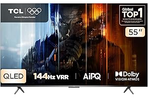 TCL, QLED Smart TV, 55”, 55P8K, 4K UHD, Google TV, 144Hz, Google Assistente, Dolby Vision, Dolby Atmos, Design Sem Bordas
