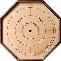 The Deluxe (Walnut Rail) - Traditional Octagon Crokinole Board Game Set