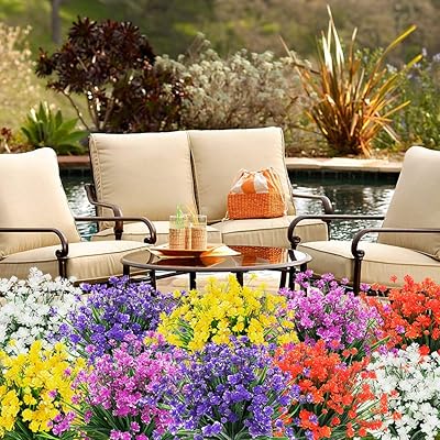 Buy Artbloom 20 Bundles Outdoor Artificial Fake Flowers Uv Resistant Shrubs Plants Faux Plastic Greenery For Indoor Outside Hanging Plants Garden Porch Window Box Home Wedding Farmhouse Decor Purple Online In Indonesia