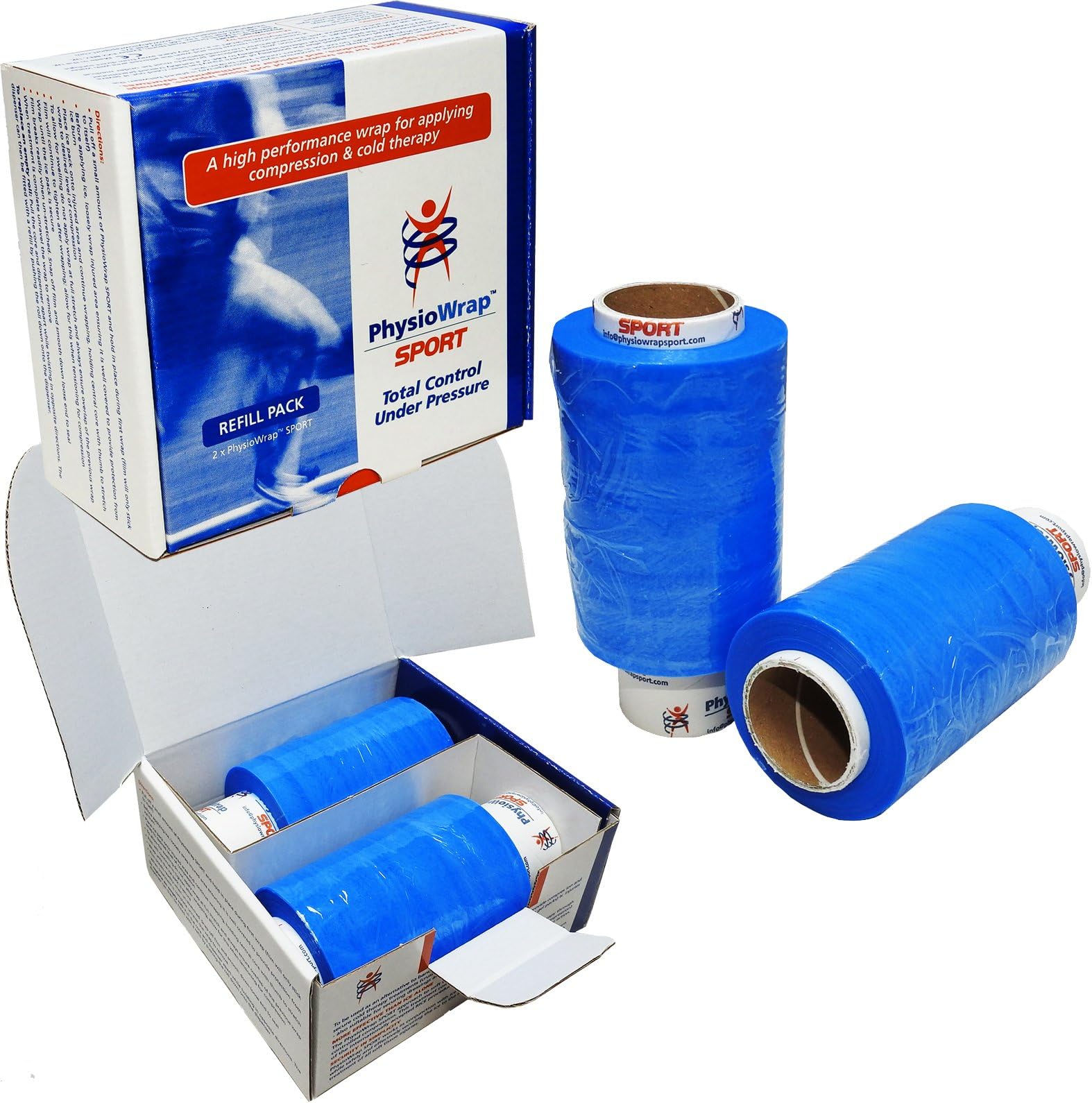 PhysioWrap Sports Ice Gel Hot Cold Pack Wrapping Twin Roll Refill Pack Kit (2 Rolls)