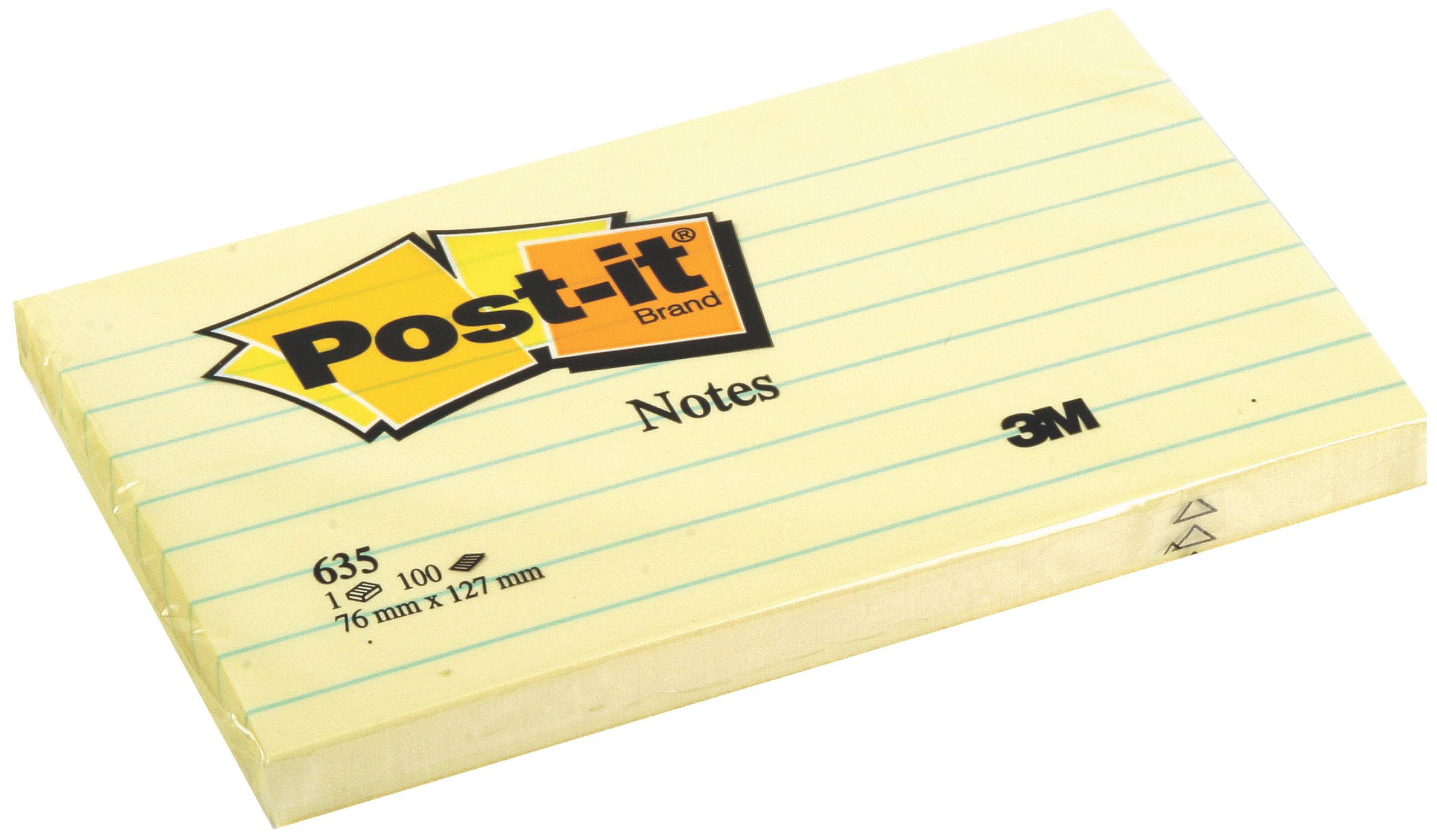 Postit Sticky Notes 127 x 76 mm, Ruled, Yellow 0021200665301