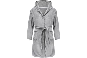 Erdawum Boys Girls Bathrobe Soft Towel Hooded Robe Kids Terry Cloth Cotton Robes