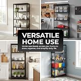 Crystals 5 Tier Plastic Shelving Unit Black 60x30x173cm Garage Storage view 5