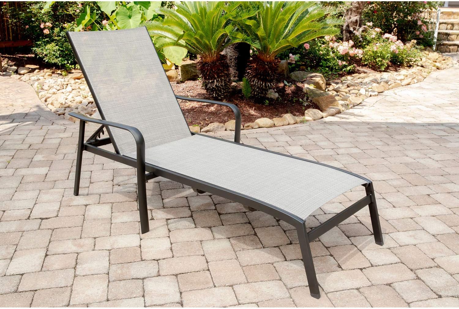 Hanover FOXCHS2PC-GRY Foxhill 2-Piece All-Weather Grade Aluminum Chaise Lounge Chair Set Commercial Outdoor Furniture, Gray/Gunmetal : Garden & Outdoor