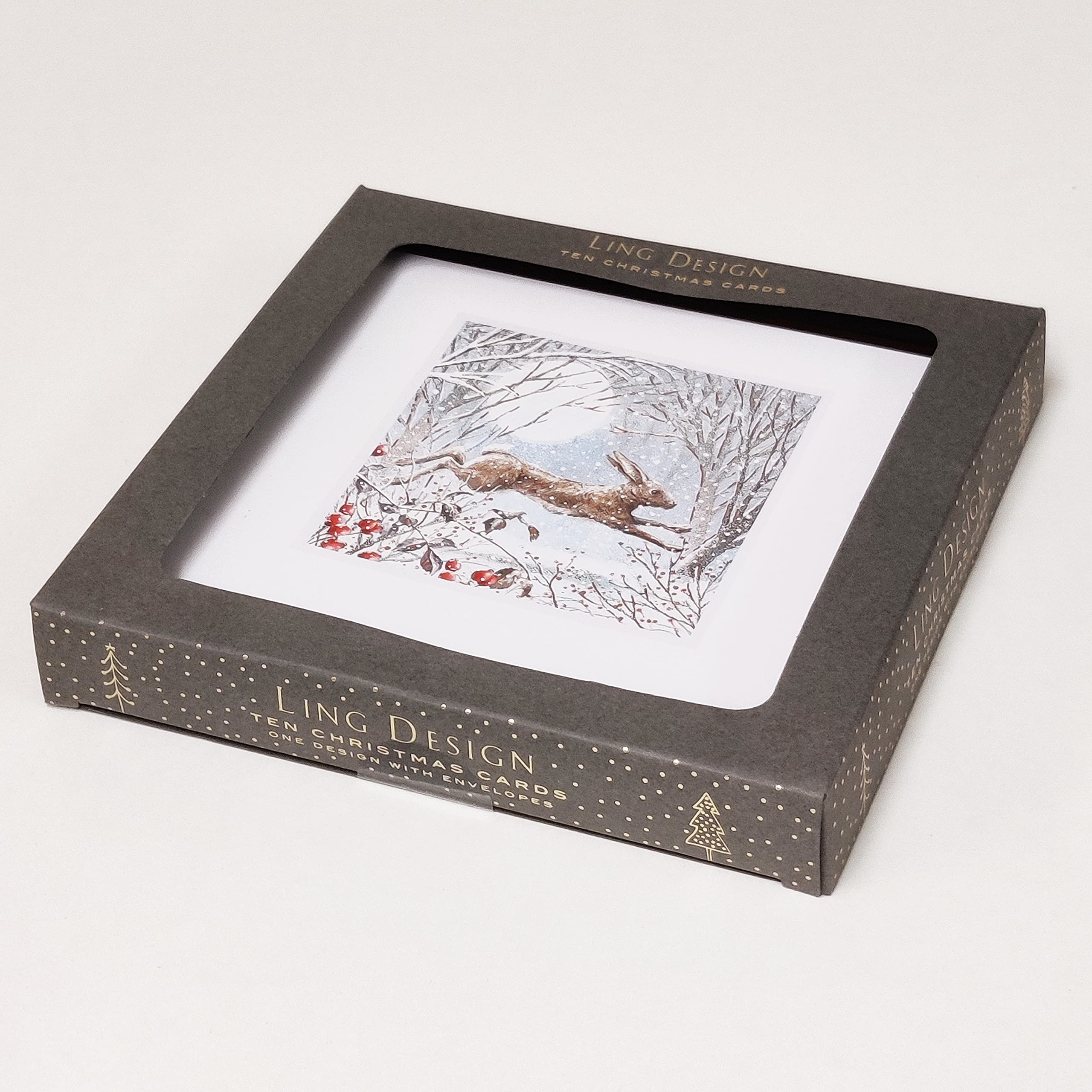 London Urban Landscape at Christmas Box of 10 Foil Art Finish Xmas Cards by Ling Design