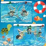 TOPWAYS Swimming Training Diving Pool Toys 80 cm Green Orange Ring view 4