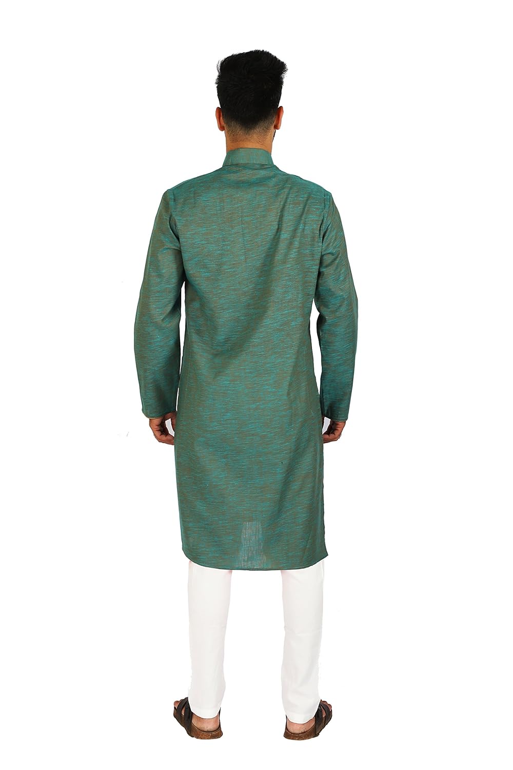 thaath men's ethnic two-toned green kurta & pyjama set