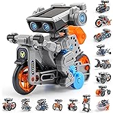 AOHU Solar Robot Building Kit STEM Gift for Boys Aged 8-13, DIY 15-in-1 Educational Science Building Toy, Solar or Battery Powered Robotic Set for Children Birthday with 212 Pieces