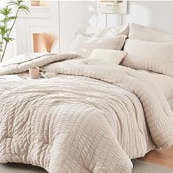 HYMOKEGE Beige California King Comforter Set