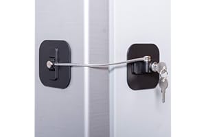 BAOWEIJD Refrigerator Lock,Fridge Lock with Keys,Freezer Lock and Refrigerator Lock for Child Proof,1Pack Black Fridge Lock