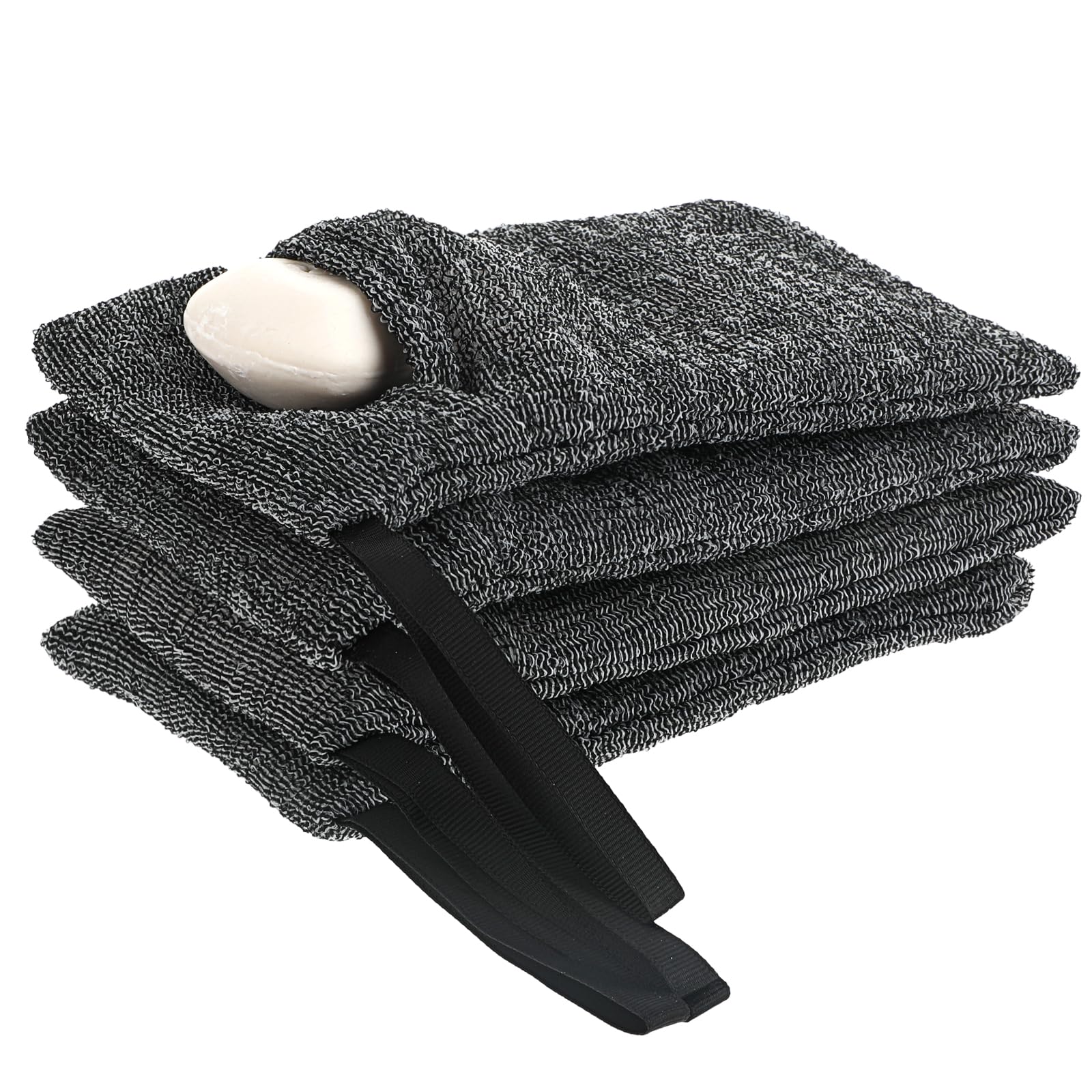 Photo 1 of 4Pack Exfoliating Soap Pouch Nylon Soap Saver Bag Mesh Soap Bag Body Scrubber Rough Sponge Exfoliator for Bath Shower Women Men
