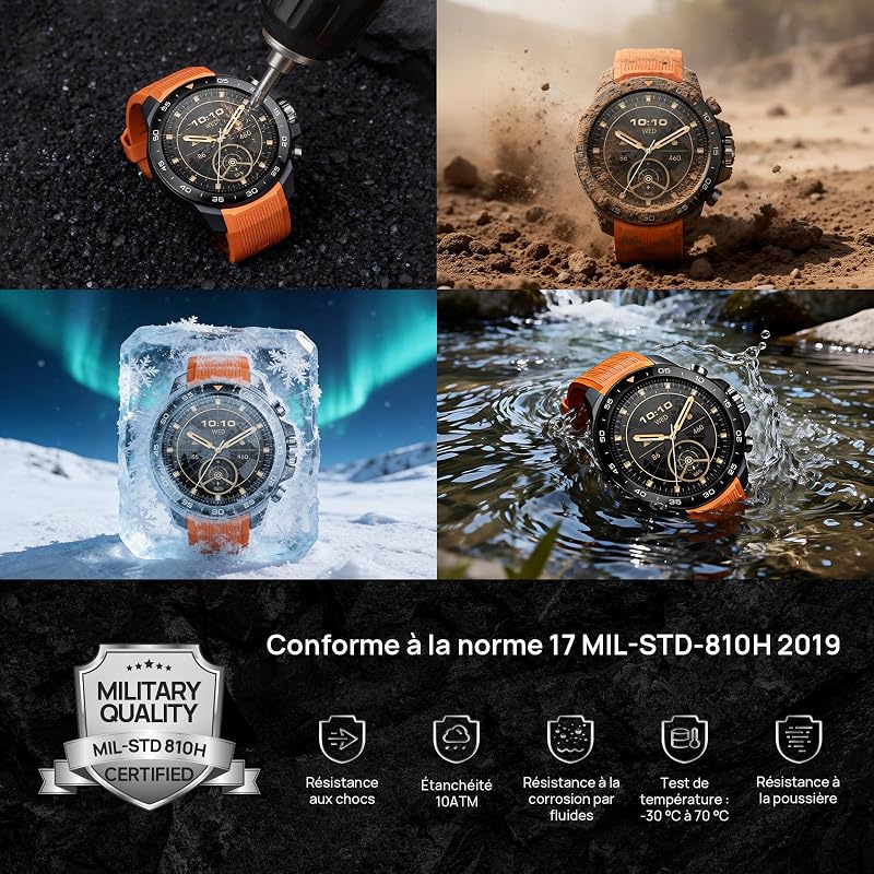 GS Explorer S Montre Connectée Homme, GPS, Corps Militaire& 10ATM — photo 8 sur 8