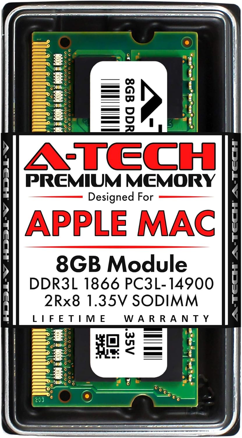 A-Tech 8GB RAM for Late 2015 iMac 27 inch Retina 5K | DDR3L 1866MHz / 1867MHz PC3L-14900 SO-DIMM 204-Pin CL13 1.35V Non-ECC Unbuffered Memory Upgrade Module