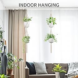 IDEEEPAN 2 Pack Macrame Plant Hanger, 49 Inch, Fits