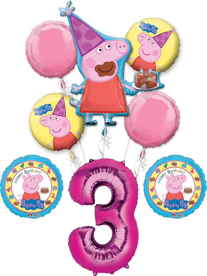 Maison Nouveau Enfants Fete Peppa Pig Foil Balloon Joyeux Anniversaire 18 Articles De Fete