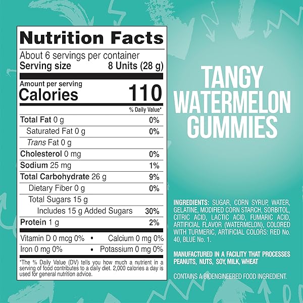 COLOMBINA CHEWZME WATERMELON GUMMIES, SOUR GUMMY CANDY, 6 OZ (PACK OF 1)