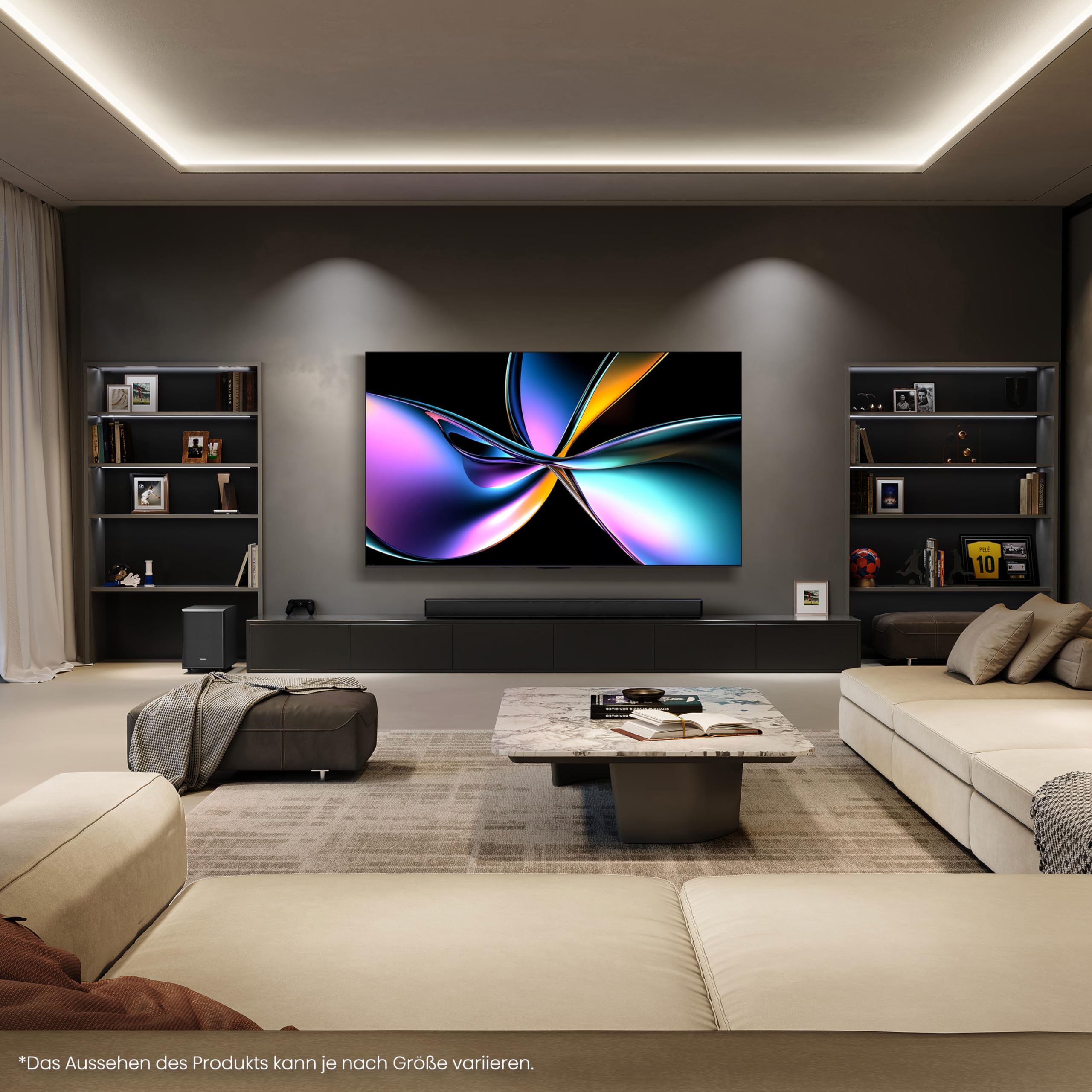 Hisense 65U7Q Pro Fernseher 65 Zoll, 4K Mini LED, Smart TV, Hi-View AI Engine Pro, 165Hz Game Mode Ultra, FreeSync Premium Pro, 2.1.2 ch. Surround Sound, Dolby Vision IQ Atmos, Sprachsteuerung [2025] 10