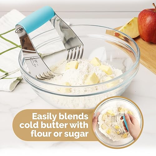 Zulay Kitchen Dough Blender Stainless Steel Pastry Cutter, Heavy