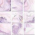 Marble Purple Sticky Notes 9-Pack - 3x3 Inch Self-Stick Memo Pads With Golden Designs