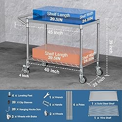 Leteuke 2 Tier Utility Tool Cart with