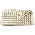 Bedsure Cooling Cotton Waffle Weave Blanket - Lightweight Breathable Blanket of Rayon Derived from Bamboo for Hot Sleepers, Luxury Throws for Bed, Couch and Sofa, Beige, 50x70 Inches