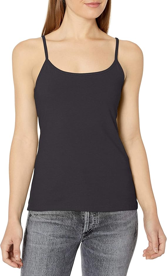 Hanes Womens O9342 Stretch Cotton Cami with Builtin Shelf Bra