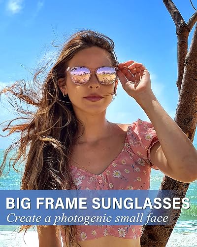 Myiaur Polarized Sunglasses for Women, Square Mirrored  display picture 2