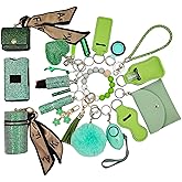 BATUMEYE Keychain Set for Woman Gift with Whistle Bottle Opener Card Holder Wristlet Strap Travel Bottle Holder