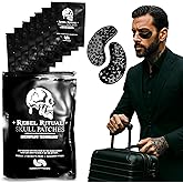 Rebel Ritual *NEW Under Eye Skull Patches for Men with MicroFlow Tech – Dark Circles, Puffiness & Anti-Aging Eye Mask, Collagen & Vitamin Infused Hydrogel Treatment, No-Slip Cooling Design (7 Pairs)