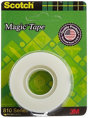 Scotch Magic Tape - The Original Matte-Finish Invisible Tape by 3M (1 Roll, Width 1.9cm Length