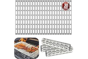 CELSOL 30 Pack Disposable Aluminum Grill Liners, 12" x 20" Heavy Duty Grill Topper for Outdoor BBQ, No-Mess Grill Liner Sheets, Reusable Grill Grates, Grill Accessories for Charcoal & Gas Grills