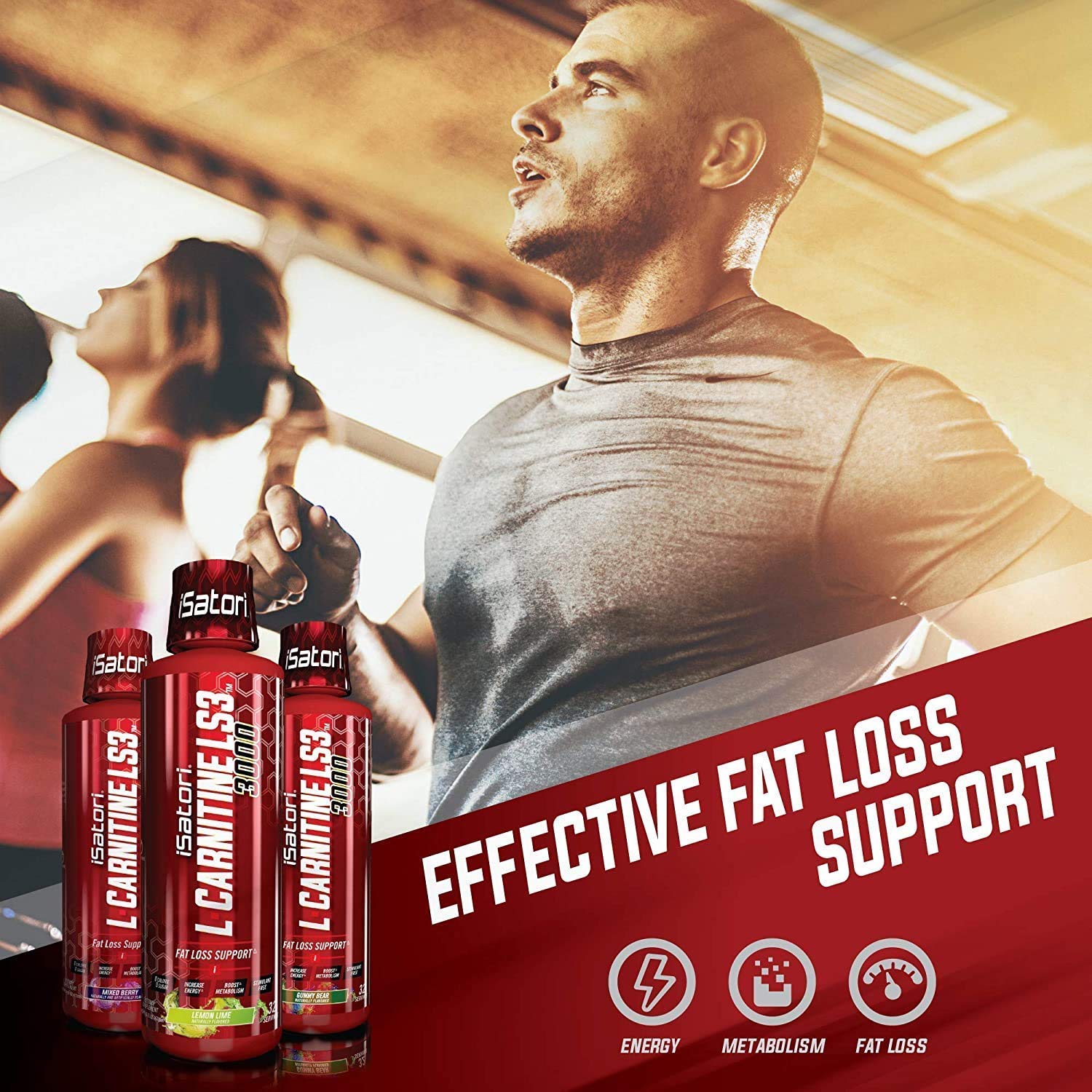 iSatori L-Carnitine LS3 Mixed Berry 1500mg (32 Servings) & iSatori Ultra CLA (90 Softgels)
