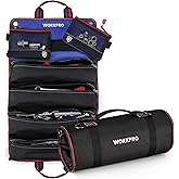 WORKPRO Roll Up Tool Bag, Tool Roll Up Bag with Detachable Tool Pouches, Heavy Duty Tool Bag Organizer with 6 Pockets, Tool Organizer for Mechanic, Electrician, Plumber and Carpenter
