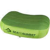 Sea to Summit Aeros Premium Inflatable Pillow, Large, Lime | Ultralight inflatable travel pillow with a memory foam top layer and soft stretch-knit exterior brings comfort anywhere
