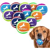 EXPAWLORER Squeaky Tennis Balls for Dogs-12 Pack High Elastic Dog Toy Balls | Interactive Dog Chew Toys for Training, Fetching, Chewing, Playing for Dogs Christmas Toys