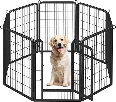 Yaheetech Lightweight Dog Playpen 8 Panels 100cm Fence Portable RV Camping